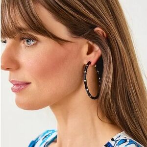 NWT Lilly Pulitzer BAMBOO HOOP EARRINGS (Jewelry bag included)